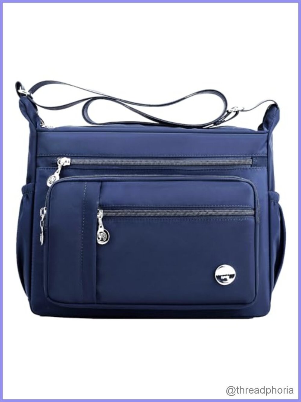 Nylon Crossbody Handbag Multiple Pockets Adjustable Strap Tote Satchel